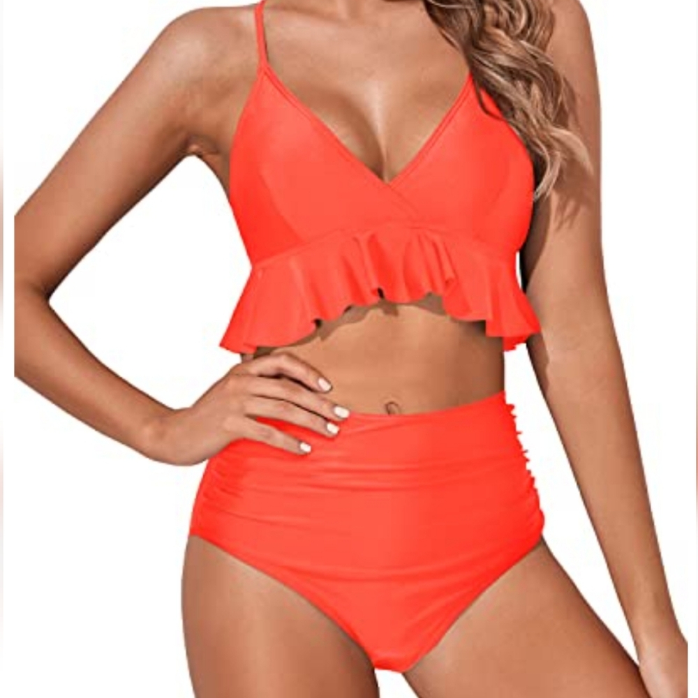 Tempt Me Comfortable High Waisted Tummy Control Swimsuit - Picture 3 of 4